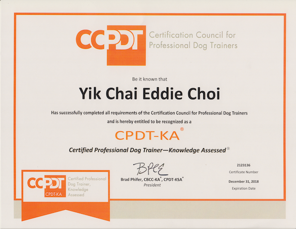 eddie Dog Training CPDT-KA 2016-2018